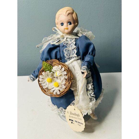 Vintage Bradley Stone Birthstone Doll October Miss Opal Yellow Stone Opal Flower - Picture 5 of 11